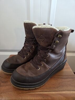 Muck Boot Women's Brown Insulated Leather Winter Lace-Up Boots